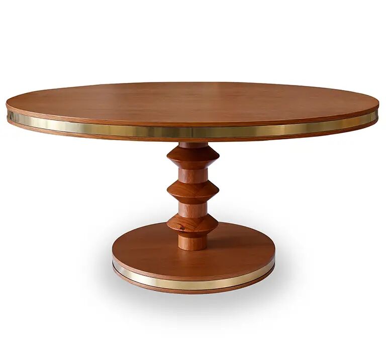 NV GALLERY Table basse FRIDA - Table basse, Bois de chêne & métal doré, L80 Marron / Doré