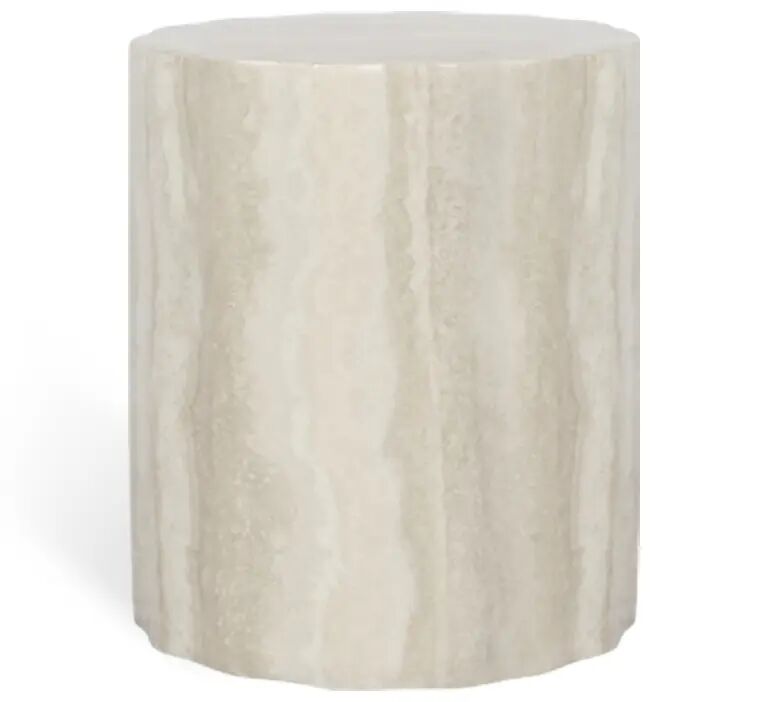 NV GALLERY Meuble d'appoint CESAR - Meuble d'appoint, Beige effet marbre glossy, H46 Beige