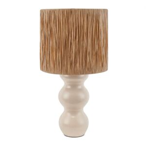 NV GALLERY Lampe de table FUJI - Lampe de table, Fibre naturelle & bois beige, H60 Beige