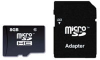 ELITE Micro SDXC / TF CARD Mémoire 8 Go avec Adaptateur