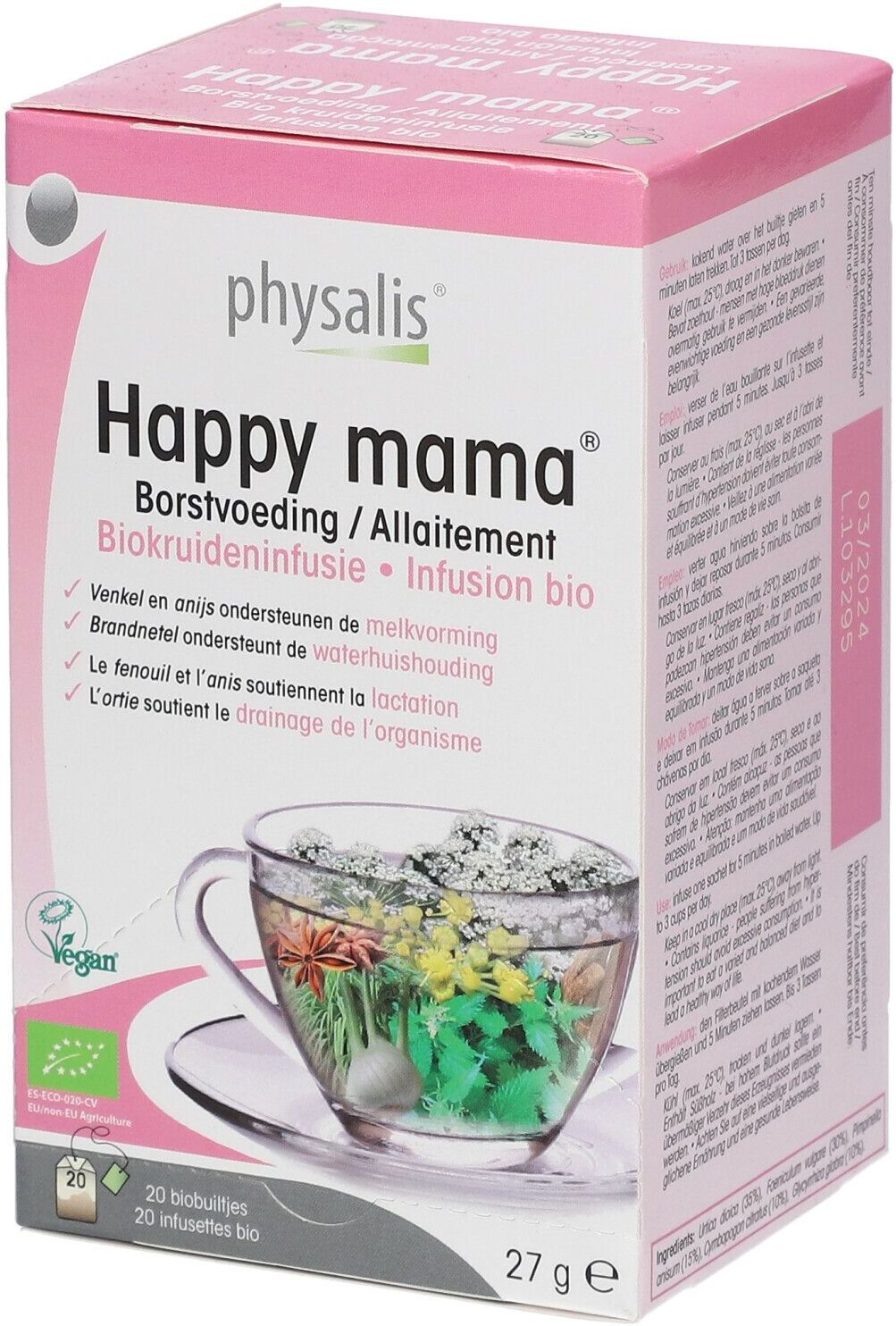 physalis® Happy Mama® Allaitement Infusion Bio g sachet(s) filtre(s) physalis® Happy Mama® Allaitement Infusion Bio g sachet(s) filtre(s)