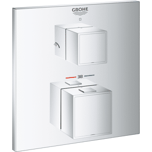 GROHE Grohtherm Cube - Facade pour mitigeur thermostatique douche pour 2 sorties chrome