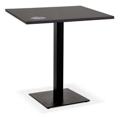 Alterego Petite table à diner 'MUFFIN' carrée noire intérieur/extérie 