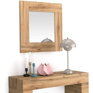 Mobili Fiver Miroir mural carre Evolution, 73 x 73 cm, Bois Rustique