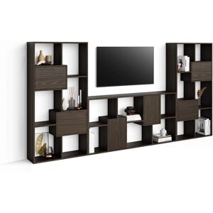 Mobili Fiver Mur TV Iacopo, noyer americain avec portes