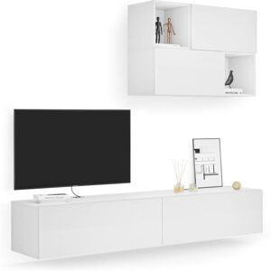 Mobili Fiver Ensemble Mural Easy 4, Frêne Blanc, 208x44x185 cm