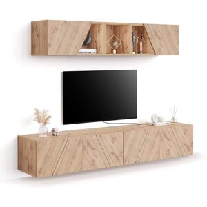 Mobili Fiver Ensemble Mural Emma 4, Bois Rustique, 208x44x162,4 cm