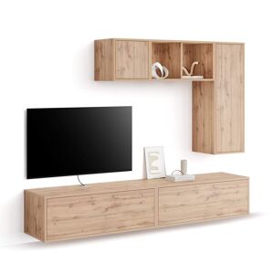 Mobili Fiver Ensemble Mural Iacopo 6, Bois Rustique, 208x42x160 cm