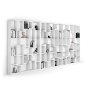Mobili Fiver Bibliothèque XXL Iacopo (482,4 x 236,4 cm), Frêne Blanc