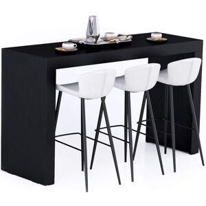 Mobili Fiver Table Haute Evolution 180x60, Frene Noir