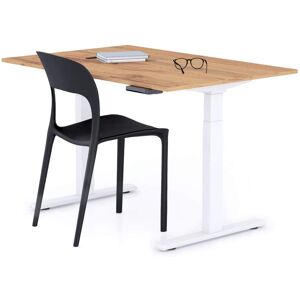 Mobili Fiver Bureau assis/debout Clara 120x80 Bois Rustique avec pieds blancs