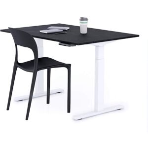 Mobili Fiver Bureau assis/debout Clara 120x80 Noir Beton avec pieds blancs