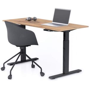 Mobili Fiver Bureau assis/debout Clara 140x60 Bois Rustique avec pieds noirs