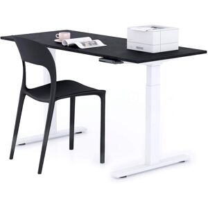 Mobili Fiver Bureau assis/debout Clara 140x60 Noir Beton avec pieds blancs