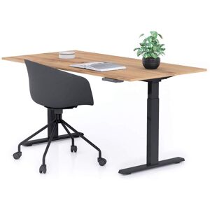 Mobili Fiver Bureau assis/debout Clara 160x80 Bois Rustique avec pieds noirs