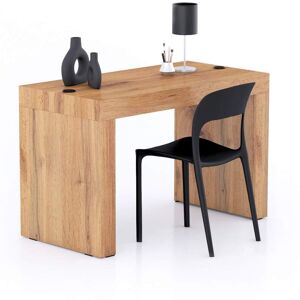 Mobili Fiver Table de bureau Evolution 120x60, Bois Rustique avec 2 pieds et Chargeur Sans Fil