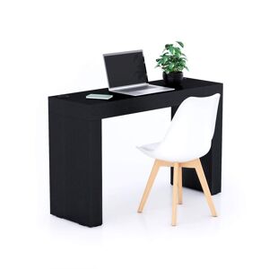 Mobili Fiver Table de bureau Evolution 120x40, Frene Noir avec 2 pieds et Chargeur Sans Fil
