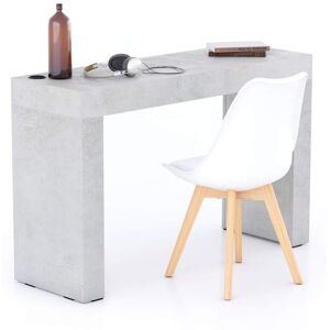 Mobili Fiver Table de bureau Evolution 120x40, Gris Beton avec 2 pieds et Chargeur Sans Fil