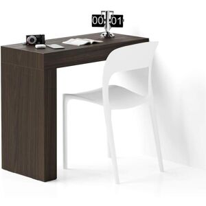 Mobili Fiver Table de Bureau Evolution 90x40, Noyer Americain avec Un Pied