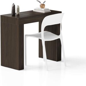 Mobili Fiver Table de Bureau Evolution 90x40, Noyer Americain avec Deux Pieds