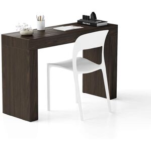 Mobili Fiver Table de Bureau Evolution 120x40, Noyer Americain avec Deux Pieds