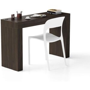 Mobili Fiver Table de Bureau Evolution 120x40, Noyer Americain avec Deux Pieds et Chargeur sans fil