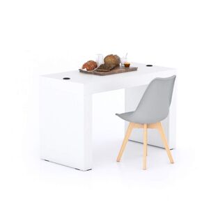 Mobili Fiver Table a manger Evolution 120x60, Frene Blanc avec 2 pieds et Chargeur Sans Fil