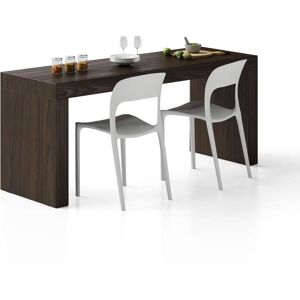 Mobili Fiver Table a manger Evolution 180x60, Noyer Americain avec Deux Pieds