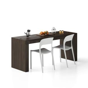 Mobili Fiver Table a manger Evolution 180x60, Noyer Americain Deux Pieds et Chargeur S F