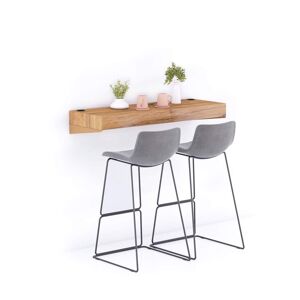 Mobili Fiver Table de bar murale Evolution 120x40, Bois Rustique avec Chargeur Sans Fil