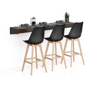 Mobili Fiver Table de Bar Murale Evolution 180x40, Noyer Americain