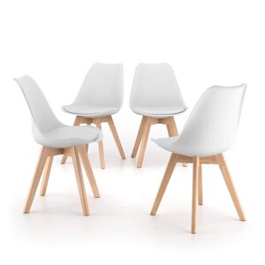 Mobili Fiver Chaises Scandinaves Greta, lot de 4, Blanc