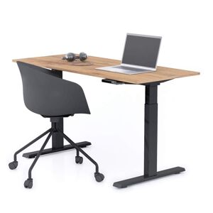 Mobili Fiver Bureau assis/debout Clara 140x60 Bois Rustique avec pieds noirs