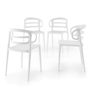 Mobili Fiver Chaises Carlotta, lot de 4, Blanc