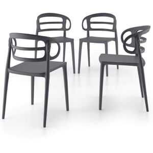 Mobili Fiver Chaises Carlotta, lot de 4, Gris