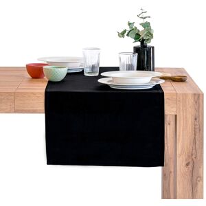 Mobili Fiver Chemin de table Gioele en coton 45x150, Noir