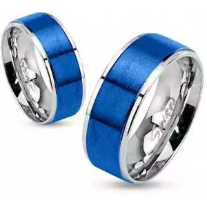 HommeBijoux Bague Anneau Couple Femme Homme Acier Inoxydable Bandeau Plaqué Bleu Fr 59-60 (us 9)