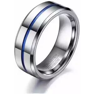 HommeBijoux Bague Alliance Mariage Homme Carbure De Tungstène Centre Ligne Bleu Fr 70-71 (us 13)