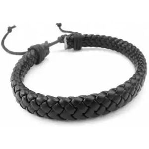 HommeBijoux Bracelet Ajustable Femme Homme Cuir Couleur Noir Tressé 18 À 23cm Xs - Longueur Bracelet 18cm → Tour De Poignet 16cm