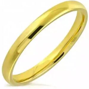 HommeBijoux Bague Anneau Alliance De Mariage Homme Femme Acier Doré Or Fin 3mm Fr 67-68 (us 12)