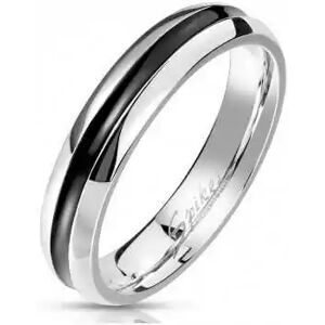 HommeBijoux Bague Anneau De Fiançailles Femme Homme Rainure Noire Centrale 4mm Fr 67-68 (us 12)