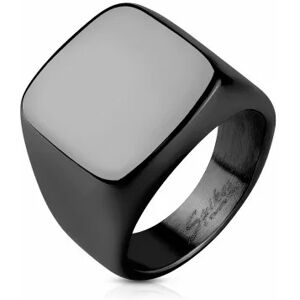 HommeBijoux Bague Chevalière Homme Acier Plaqué Noire Motard Biker Personnalisable Fr 72-73 (us 14)