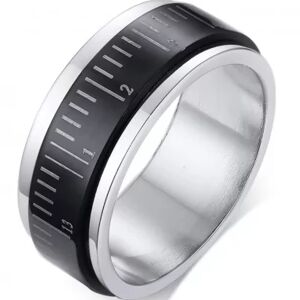 HommeBijoux Bague Anneau Enfant Ado Garçon Homme Femme Acier Noir Anti-stress Mètre Fr 64-65 (us 11)