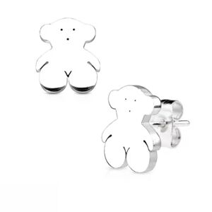 HommeBijoux Boucles Clous D'oreilles Femme Fille Enfant Acier Ourson Nounours Teddy