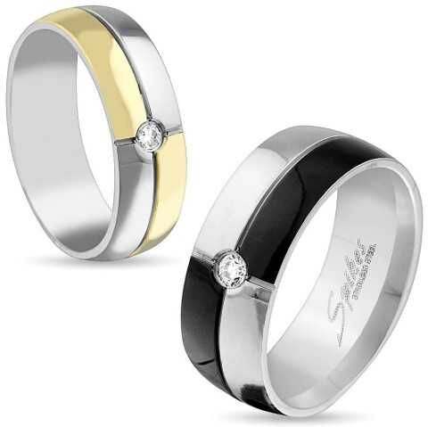 HommeBijoux Bague anneau de fiançailles femme homme acier plaqué or zircon couple Taille de bague ∅ - FR 59-60 (US 9) HommeBijoux Bague anneau de fiançailles femme homme acier plaqué or zircon couple Taille de bague ∅ - FR 59-60 (US 9)