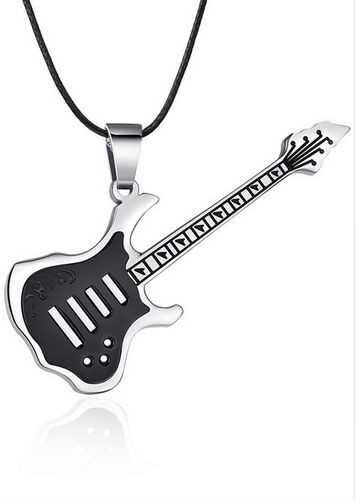HommeBijoux Pendentif homme acier inoxydable plaqué noir guitare électrique rock HommeBijoux Pendentif homme acier inoxydable plaqué noir guitare électrique rock