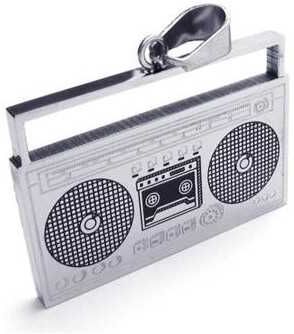 HommeBijoux Pendentif homme ado acier inox original platine DJ radio et 1 chaine HommeBijoux Pendentif homme ado acier inox original platine DJ radio et 1 chaine