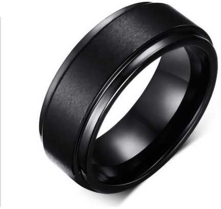 HommeBijoux Bague anneau homme carbure tungstène effet rotatif ruban noir brossé Taille de bague ∅ - FR 57-58 (US 8) HommeBijoux Bague anneau homme carbure tungstène effet rotatif ruban noir brossé Taille de bague ∅ - FR 57-58 (US 8)