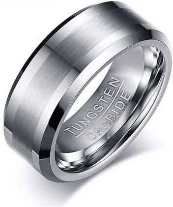 HommeBijoux Bague alliance mariage homme carbure de tungstène ruban central brossé Taille de bague ∅ - FR 59-60 (US 9) HommeBijoux Bague alliance mariage homme carbure de tungstène ruban central brossé Taille de bague ∅ - FR 59-60 (US 9)