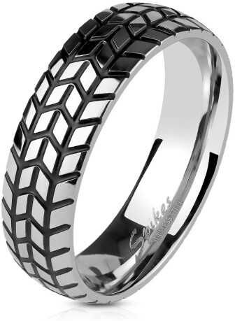 HommeBijoux Bague anneau homme acier rainures noires style pneu motard biker Taille de bague ∅ - FR 67-68 (US 12) HommeBijoux Bague anneau homme acier rainures noires style pneu motard biker Taille de bague ∅ - FR 67-68 (US 12)